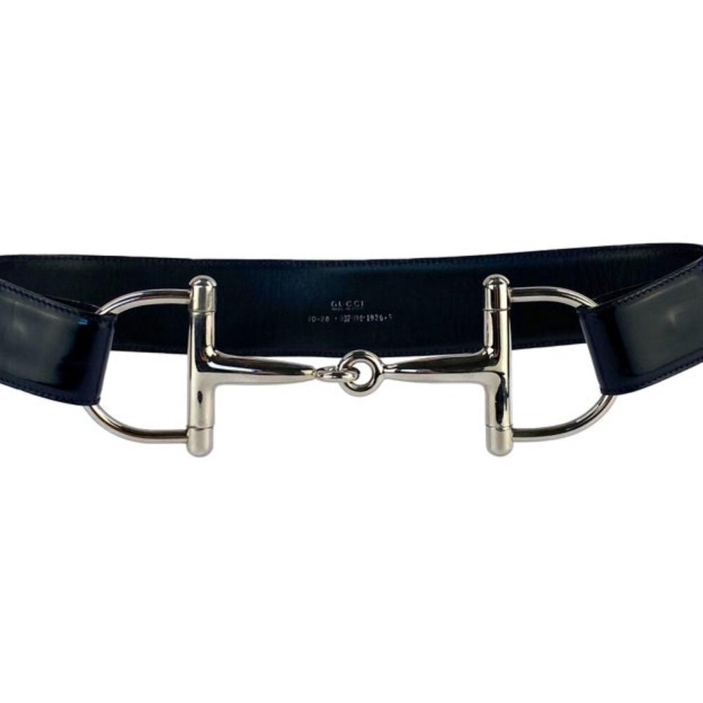 Gucci × Tom Ford  FW 1995 Oversized Horsebit Black Patent Belt